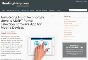 Armstrong Fluid Technology Unveils ADEPT Pump Selection Software App for Mobile Devices