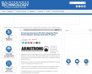 Armstrong Introduces IPC 9521 Integrated Plant Control System, Savings Guarantee Program