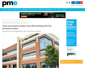 Texas Instruments shelters new office building with fire protection system